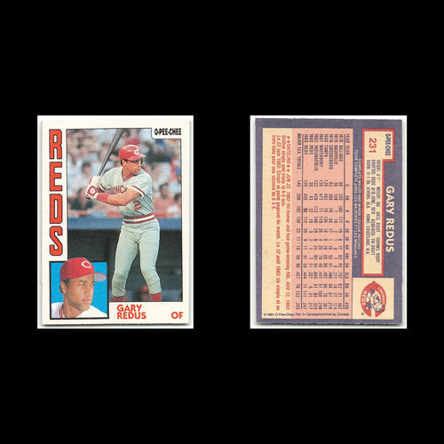 Gary Redus #231 1984 O-Pee-Chee Cincinnati Reds Baseball Card MLB NM