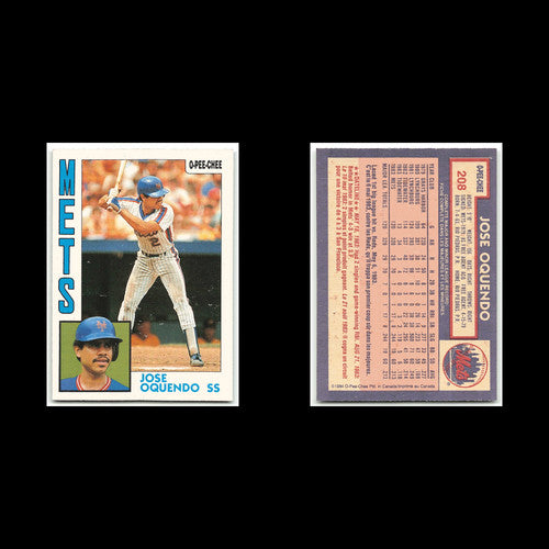 Jose Oquendo #208 1984 O-Pee-Chee New York Mets Baseball Card MLB NM
