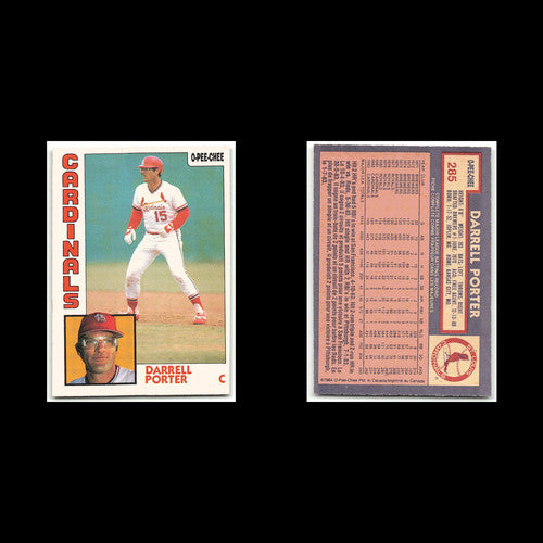 Darrell Porter #285 1984 O-Pee-Chee St. Louis Cardinals Baseball Card MLB NM