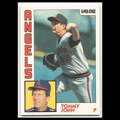Tommy John #284 1984 O-Pee-Chee California Angels Baseball Card MLB NM