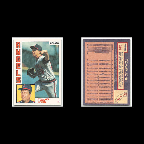 Tommy John #284 1984 O-Pee-Chee California Angels Baseball Card MLB NM