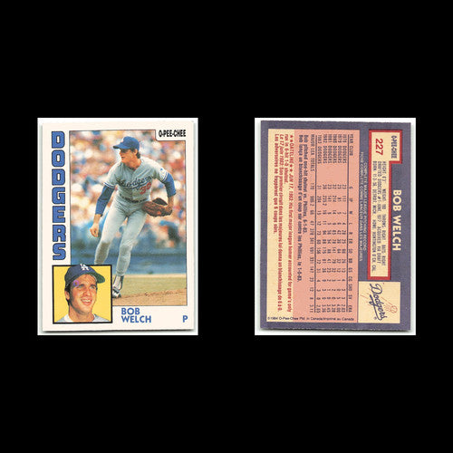 Bob Welch #227 1984 O-Pee-Chee Los Angeles Dodgers Baseball Card MLB NM