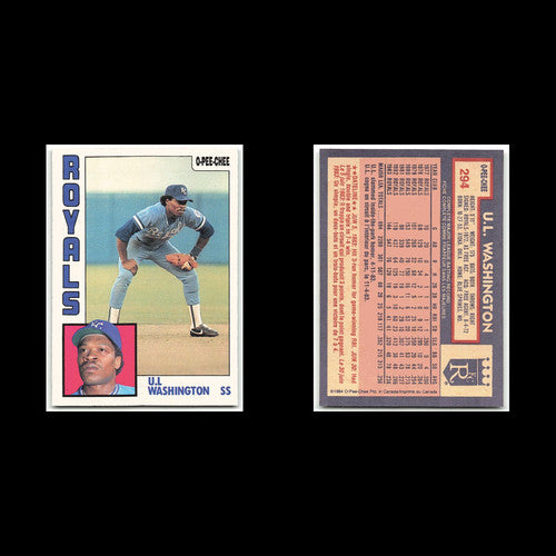 U.L. Washington #294 1984 O-Pee-Chee Kansas City Royals Baseball Card MLB NM