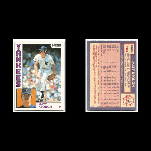 Matt Keough #203 1984 O-Pee-Chee New York Yankees Baseball Card MLB NM