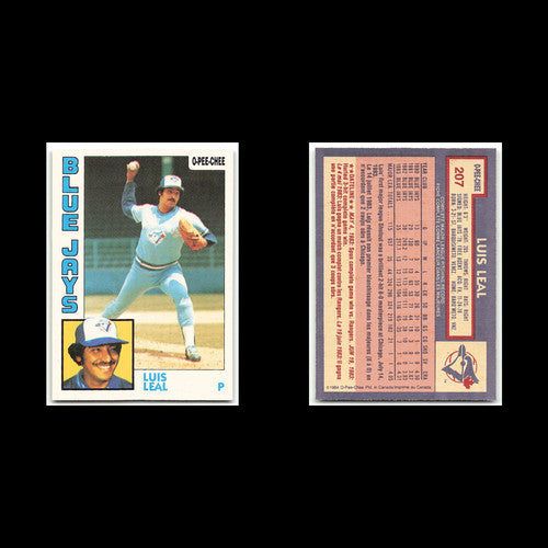 Luis Leal #207 1984 O-Pee-Chee Toronto Blue Jays Baseball Card MLB NM