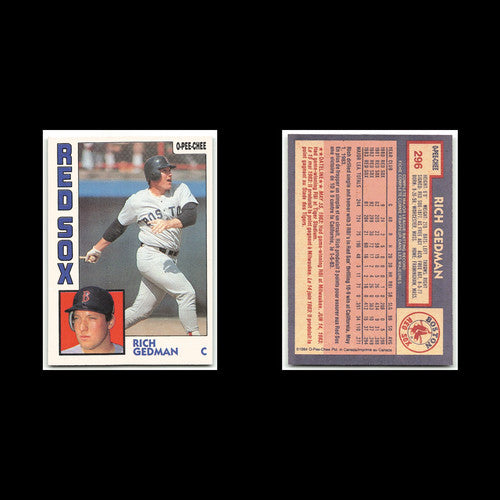 Rich Gedman #296 1984 O-Pee-Chee Boston Red Sox Baseball Card MLB NM