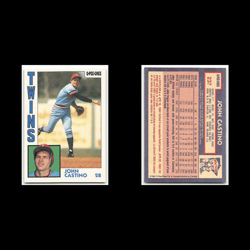 John Castino #237 1984 O-Pee-Chee Minnesota Twins Baseball Card MLB NM
