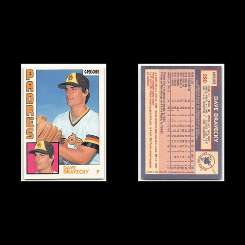 Dave Dravecky #290 1984 O-Pee-Chee San Diego Padres Baseball Card MLB NM