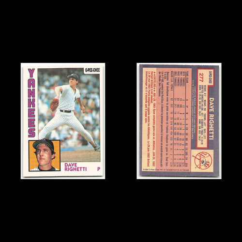 Dave Righetti #277 1984 O-Pee-Chee New York Yankees Baseball Card MLB NM