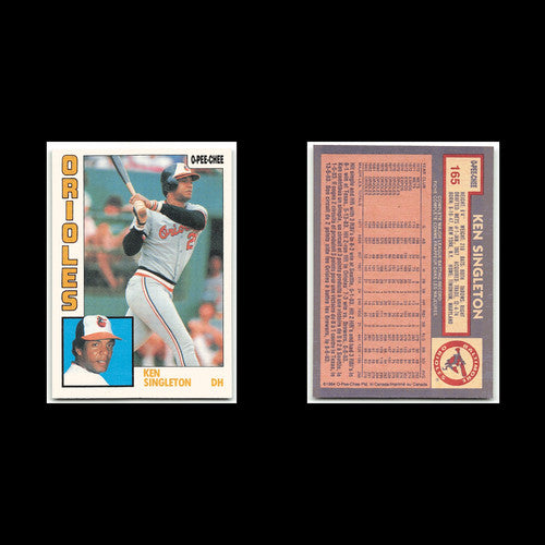 Ken Singleton #165 1984 O-Pee-Chee Baltimore Orioles Baseball Card MLB NM