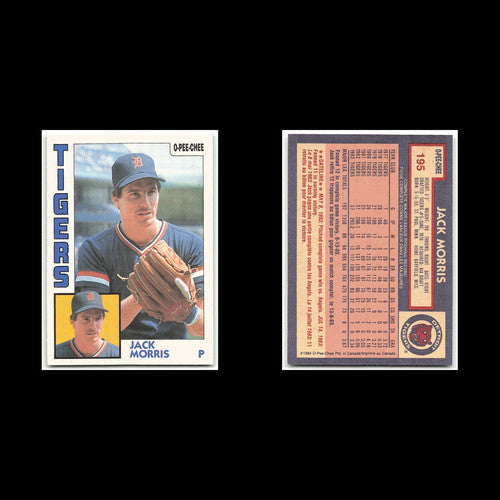 Jack Morris #195 1984 O-Pee-Chee Detroit Tigers Baseball Card MLB NM