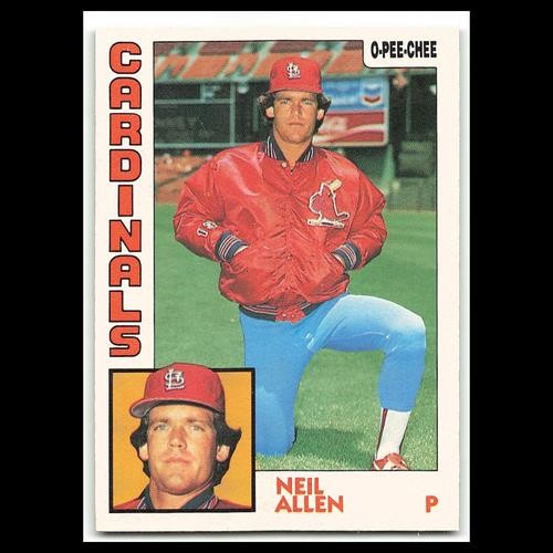 Neil Allen #183 1984 O-Pee-Chee St. Louis Cardinals Baseball Card MLB NM