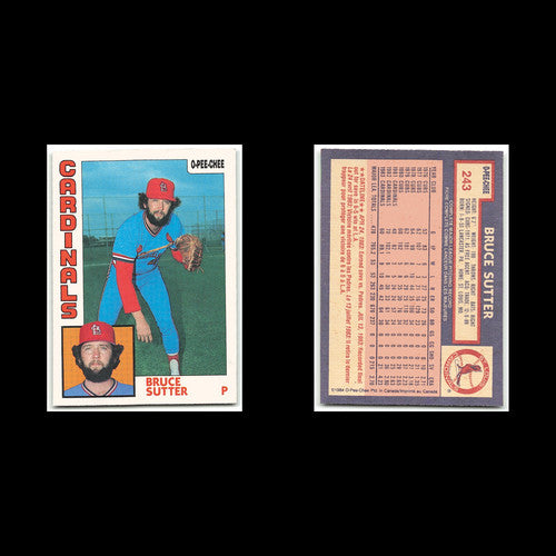 Bruce Sutter #243 1984 O-Pee-Chee St. Louis Cardinals Baseball Card MLB NM