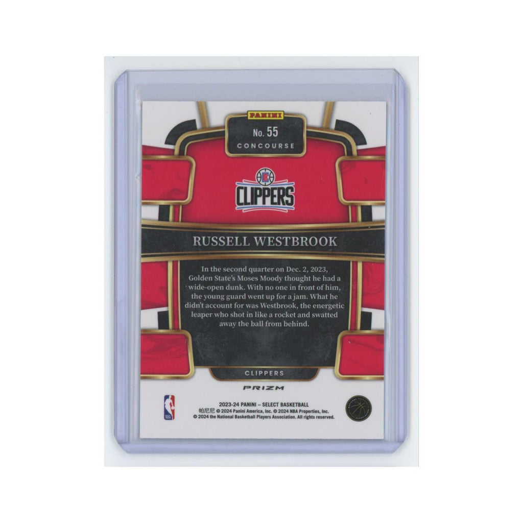 Russell Westbrook 2023 Panini Select #55 Los Angeles Clippers Basketball Card NM