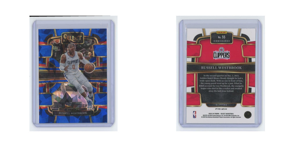 Russell Westbrook 2023 Panini Select #55 Los Angeles Clippers Basketball Card NM