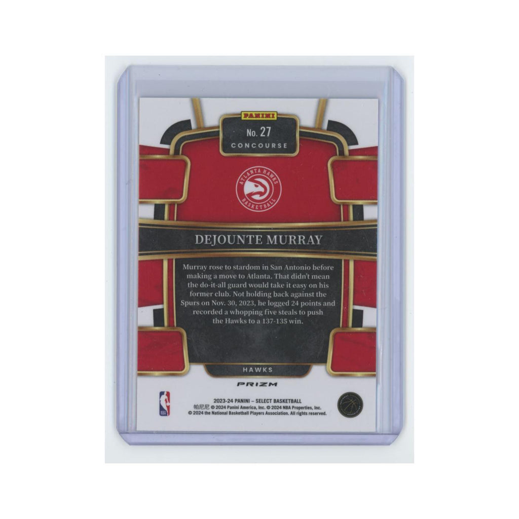 Dejounte Murray 2023 Panini Select #27 Atlanta Hawks Basketball Card NM