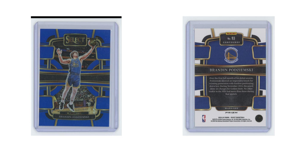 Brandin Podziemski Rookie 2023 Panini Select #93 Golden State Warriors NM