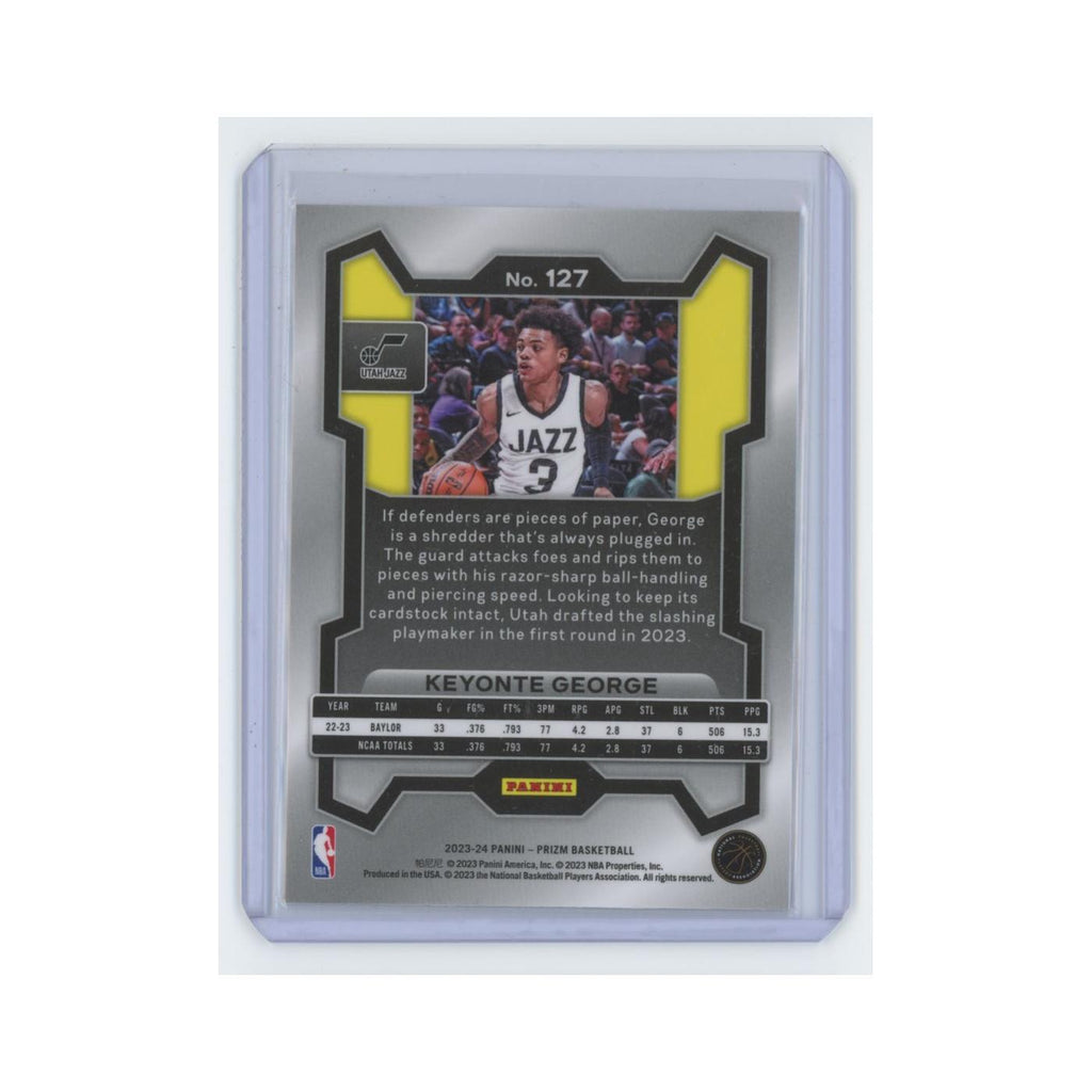 Keyonte George Rookie 2023 Panini Prizm #127 Utah Jazz Basketball Card NM