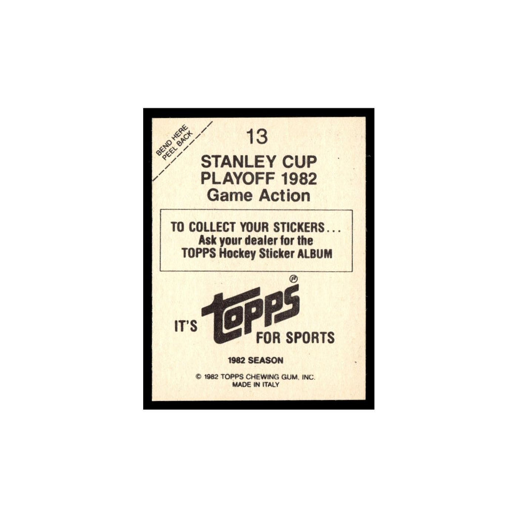 Stanley Cup Playoff Game Action 1982 Topps Stickers #13 Hockey Card EX