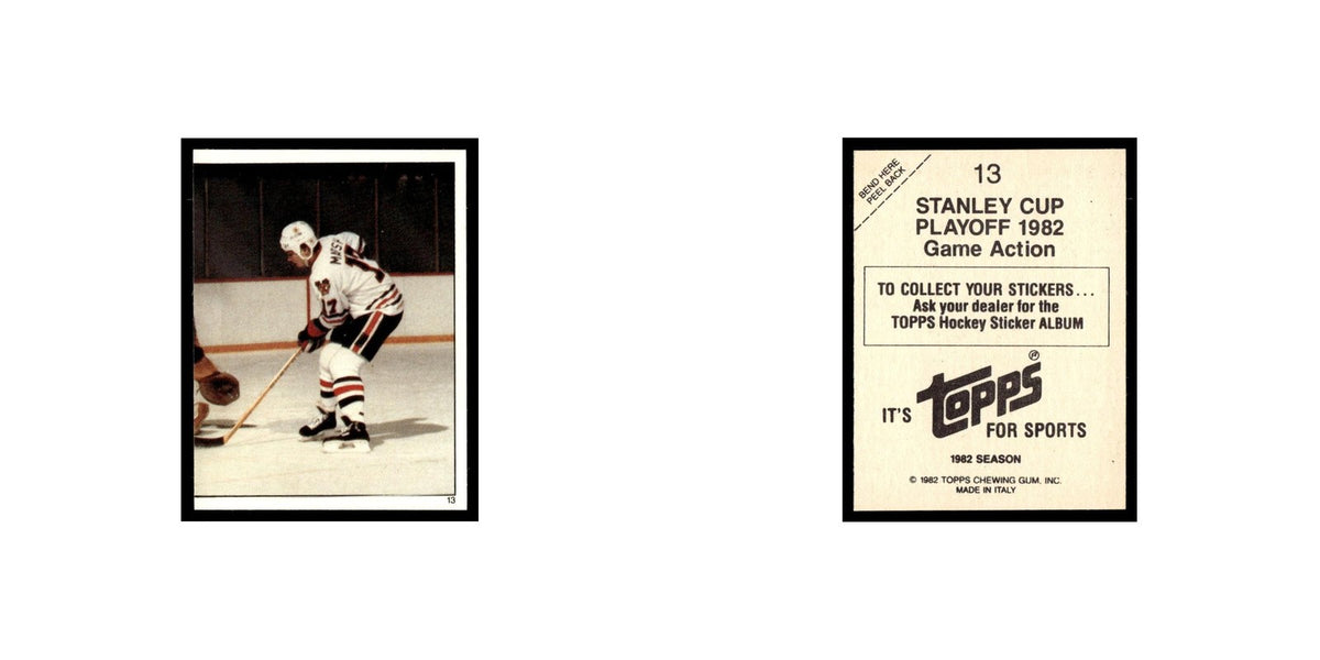 Stanley Cup Playoff Game Action 1982 Topps Stickers #13 Hockey Card EX