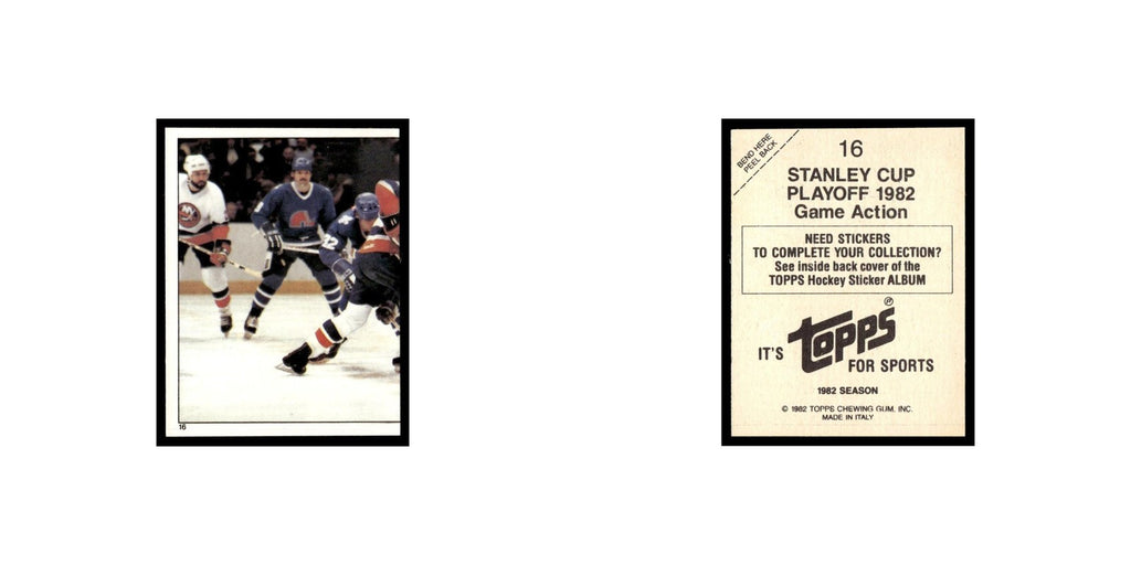 Stanley Cup Playoff Game Action 1982 Topps Stickers #16 Hockey Card EX