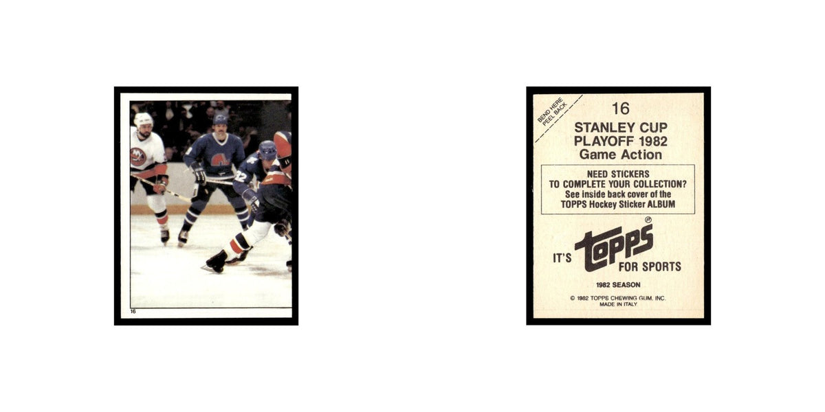 Stanley Cup Playoff Game Action 1982 Topps Stickers #16 Hockey Card EX