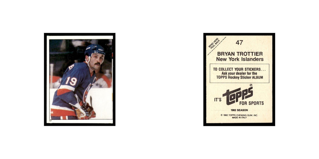 Bryan Trottier 1982 Topps Stickers #47 New York Islanders Hockey Card EX