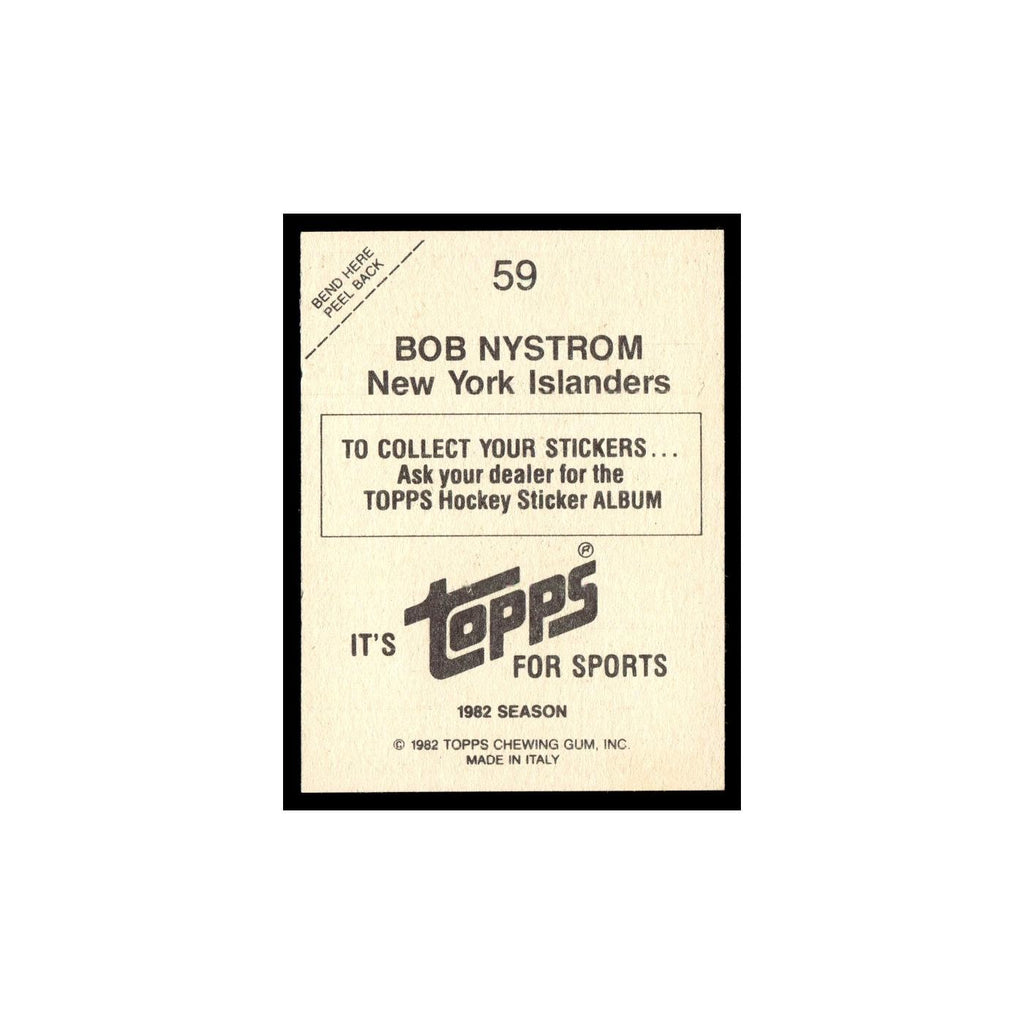 Bob Nystrom 1982 Topps Stickers #59 New York Islanders Hockey Card EX