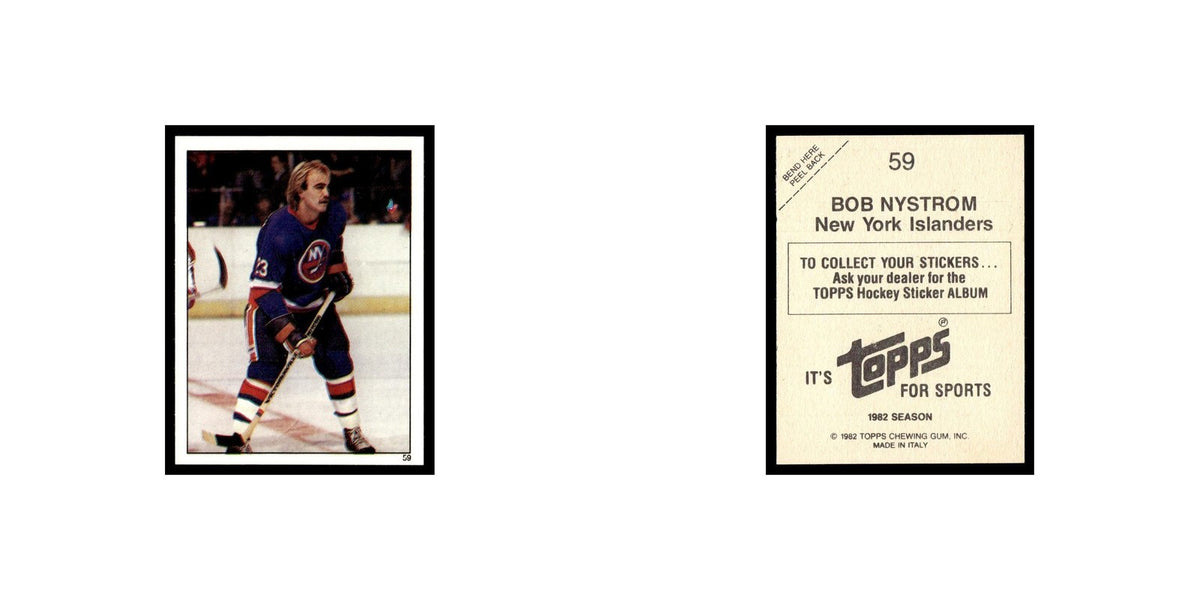 Bob Nystrom 1982 Topps Stickers #59 New York Islanders Hockey Card EX