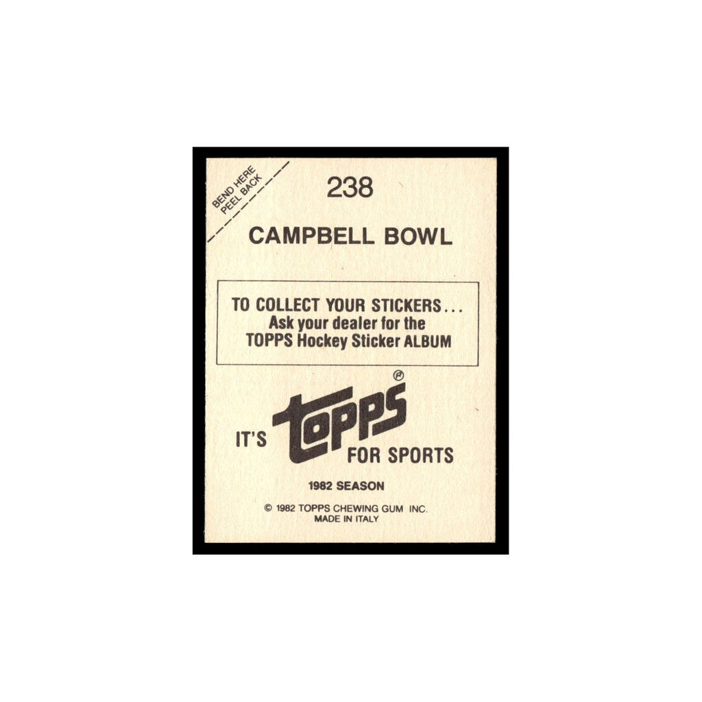 Campbell Bowl top 1982 Topps Stickers #238 Hockey Card EX