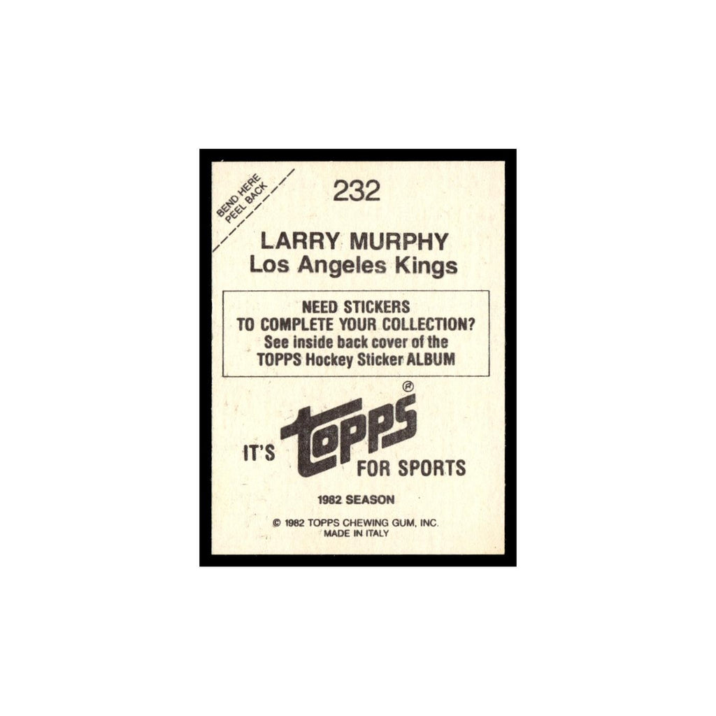 Larry Murphy 1982 Topps Stickers #232 Los Angeles Kings Hockey Card EX
