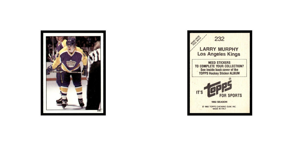 Larry Murphy 1982 Topps Stickers #232 Los Angeles Kings Hockey Card EX