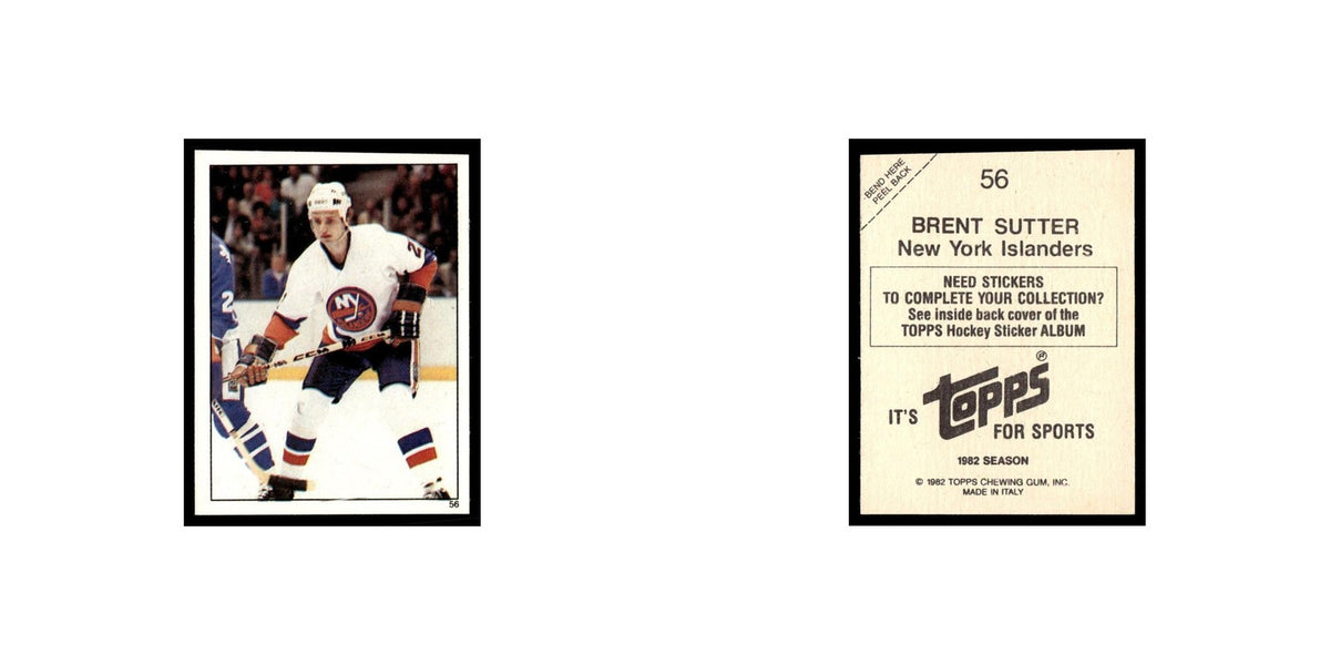 Brent Sutter 1982 Topps Stickers #56 New York Islanders Hockey Card EX