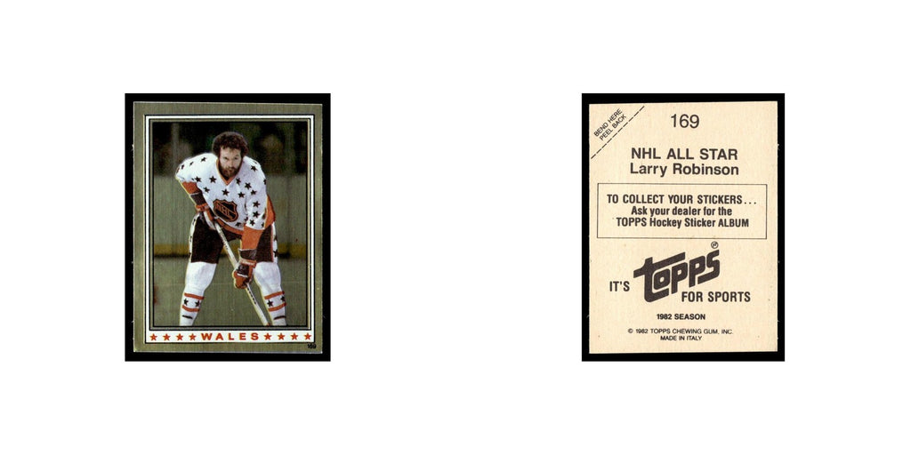 Larry Robinson 1982 Topps Stickers #169 Montreal Canadiens Hockey Card EX