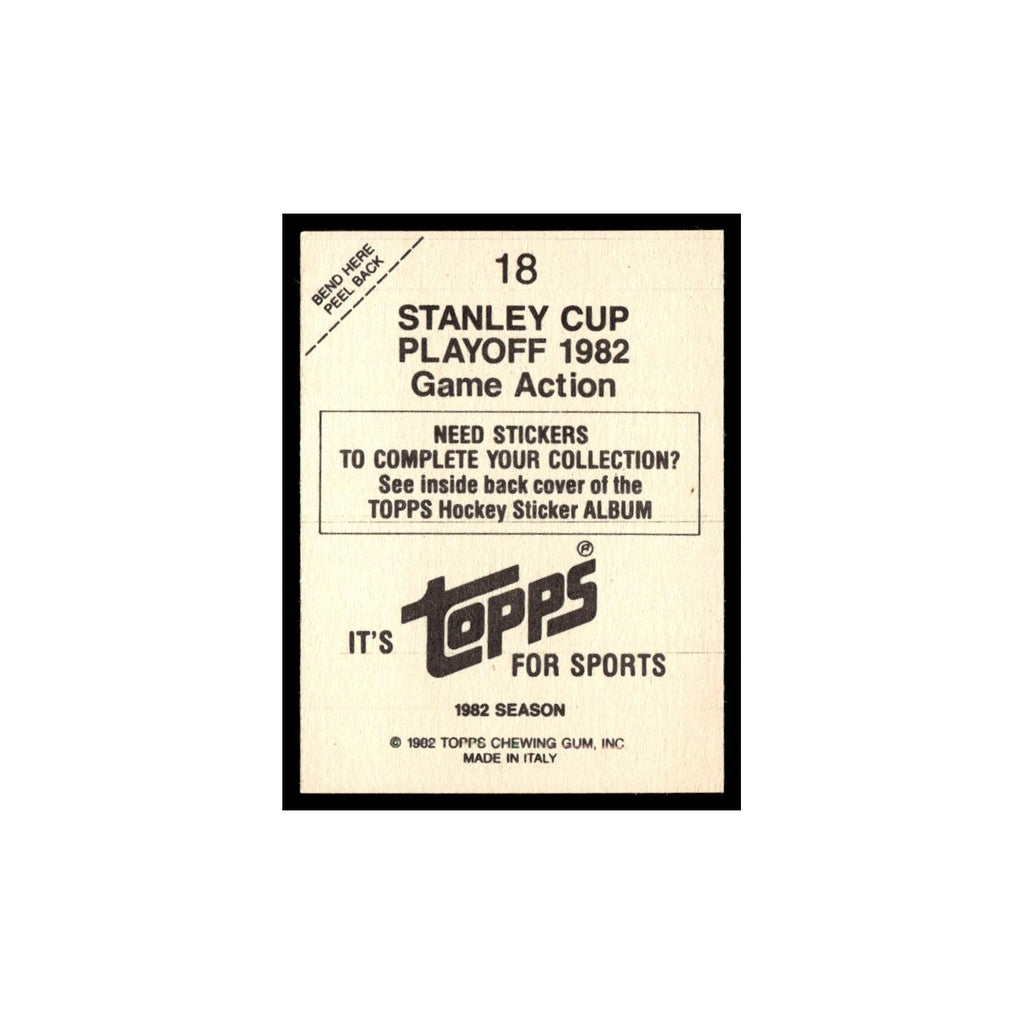 Stanley Cup Playoff Game Action 1982 Topps Stickers #18 Hockey Card EX