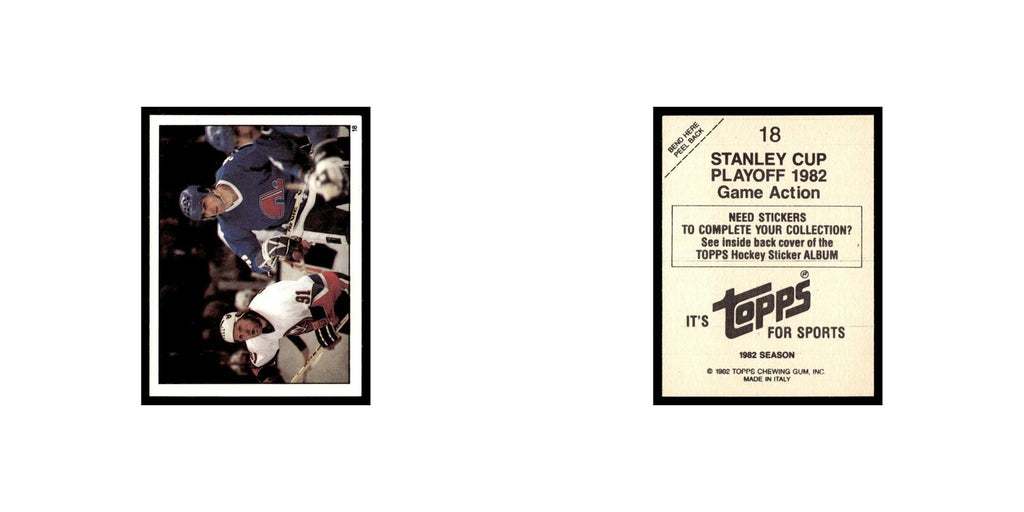Stanley Cup Playoff Game Action 1982 Topps Stickers #18 Hockey Card EX