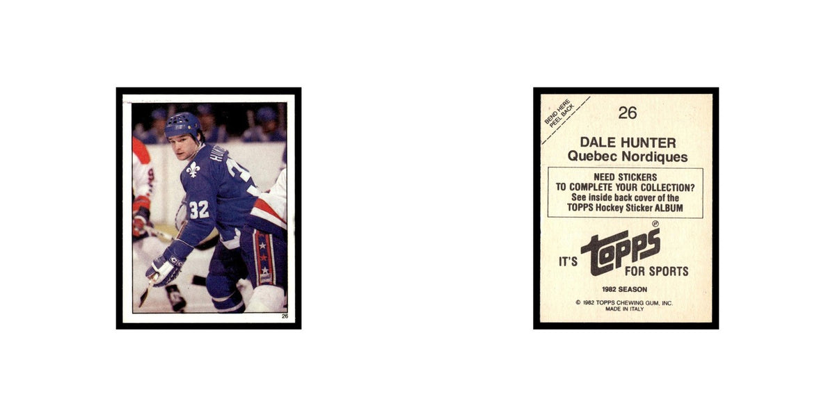 Dale Hunter 1982 Topps Stickers #26 Quebec Nordiques Hockey Card EX