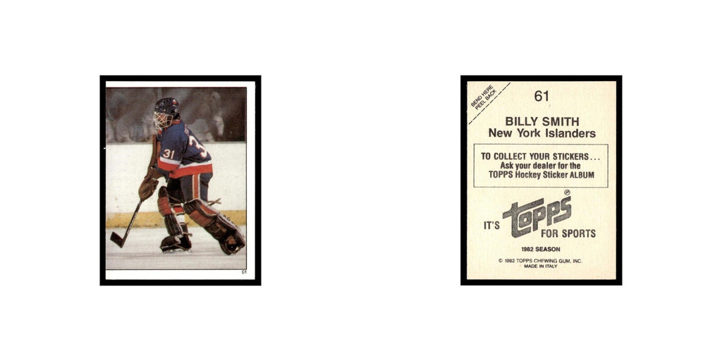 Billy Smith 1982 Topps Stickers #61 New York Islanders Hockey Card EX