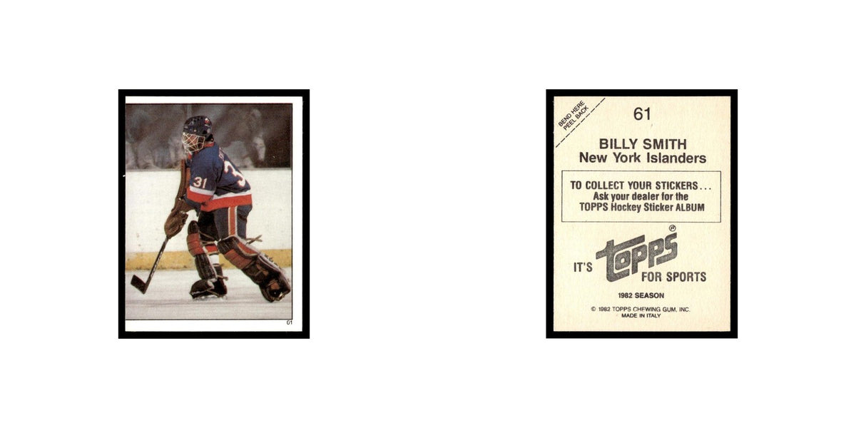Billy Smith 1982 Topps Stickers #61 New York Islanders Hockey Card EX