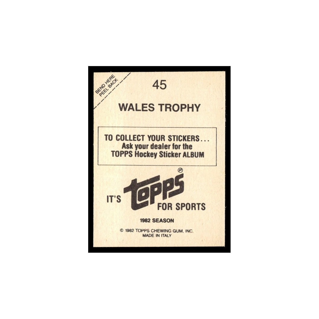 Wales Trophy 1982 Topps Stickers #45 Hockey Card EX
