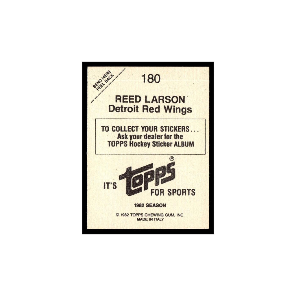 Reed Larson 1982 Topps Stickers #180 Detroit Red Wings Hockey Card EX