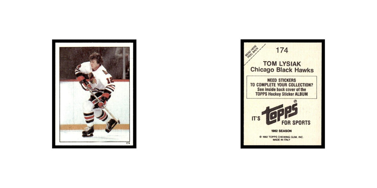 Tom Lysiak 1982 Topps Stickers #174 Chicago Blackhawks Hockey Card EX