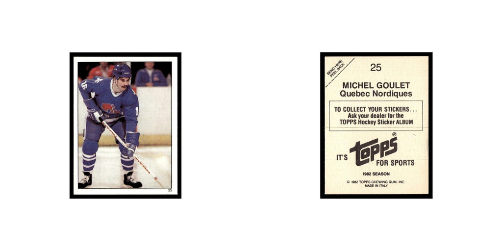 Michel Goulet 1982 Topps Stickers #25 Quebec Nordiques Hockey Card EX