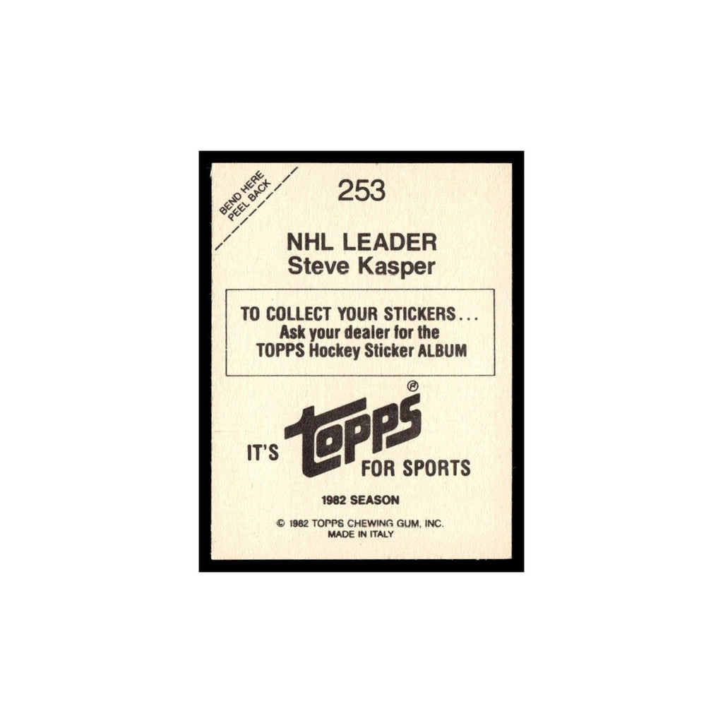 Steve Kasper 1982 Topps Stickers #253 Boston Bruins Hockey Card EX