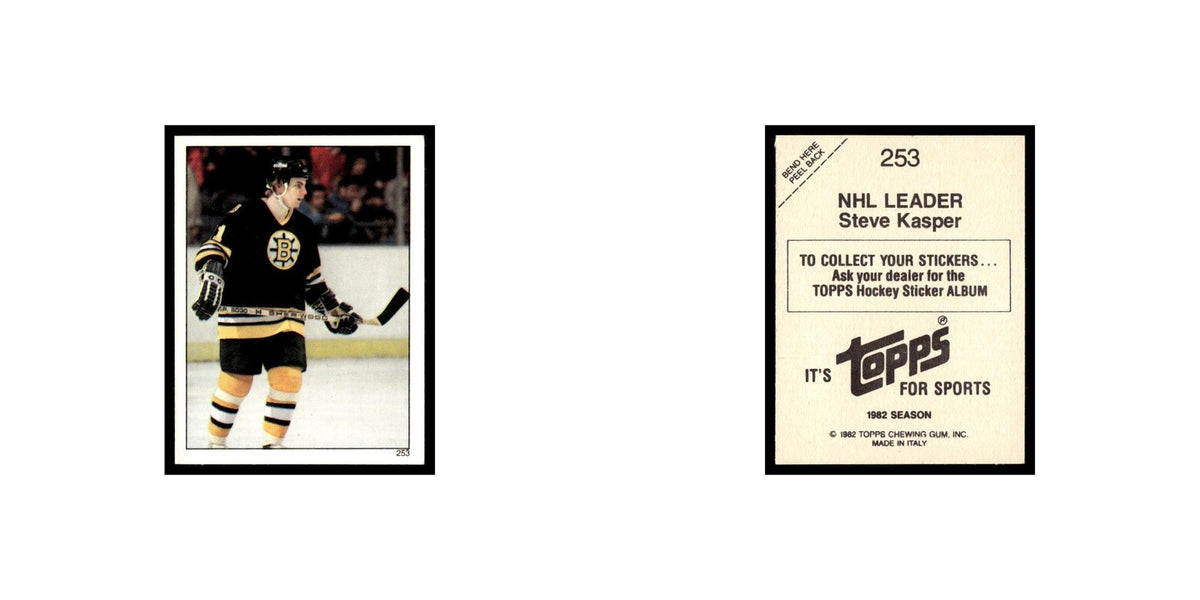 Steve Kasper 1982 Topps Stickers #253 Boston Bruins Hockey Card EX