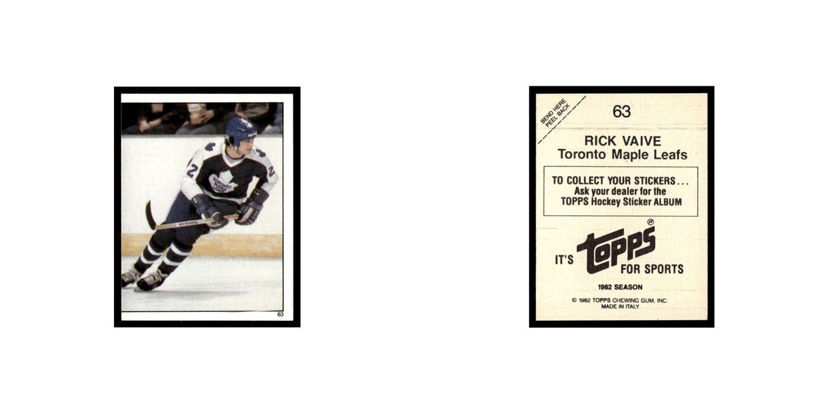 Rick Vaive 1982 Topps Stickers #63 Toronto Maple Leafs Hockey Card EX