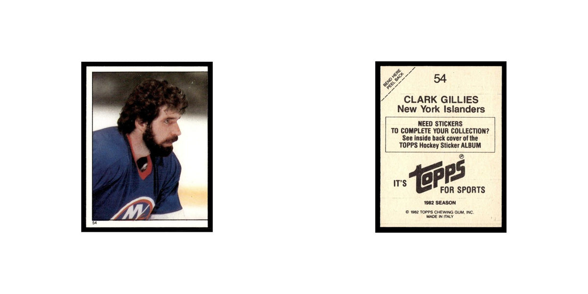 Clark Gillies 1982 Topps Stickers #54 New York Islanders Hockey Card EX