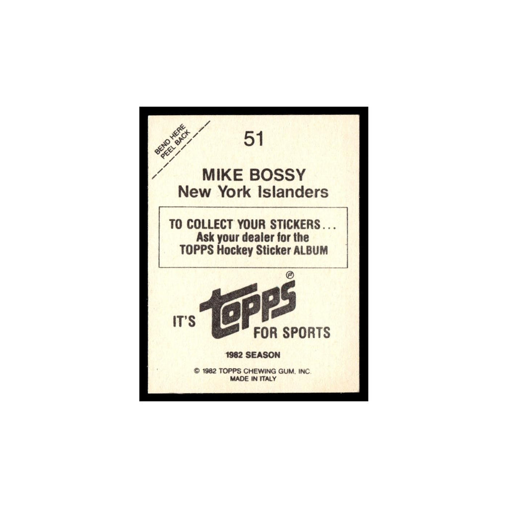 Mike Bossy 1982 Topps Stickers #51 New York Islanders Hockey Card EX