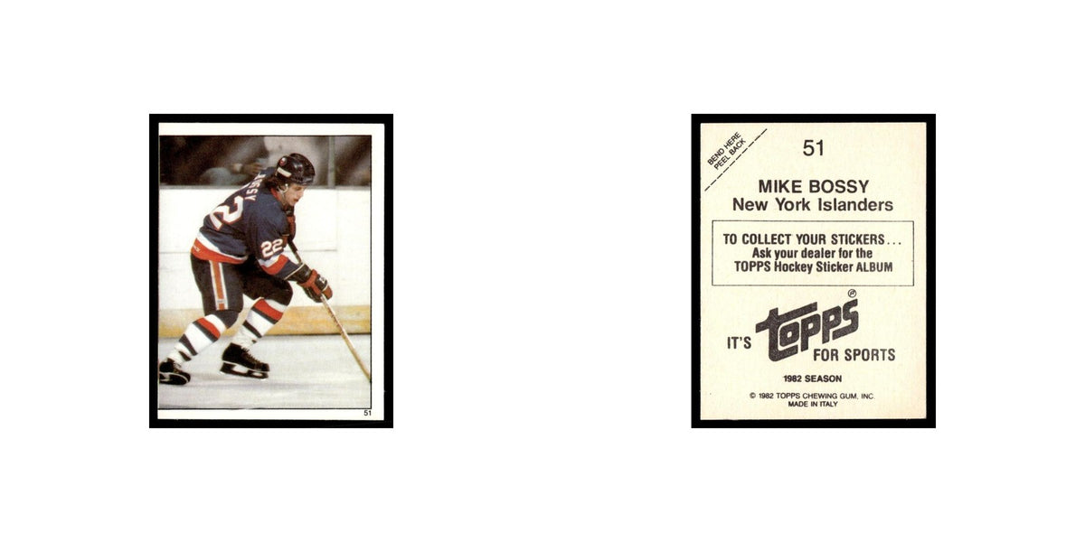 Mike Bossy 1982 Topps Stickers #51 New York Islanders Hockey Card EX
