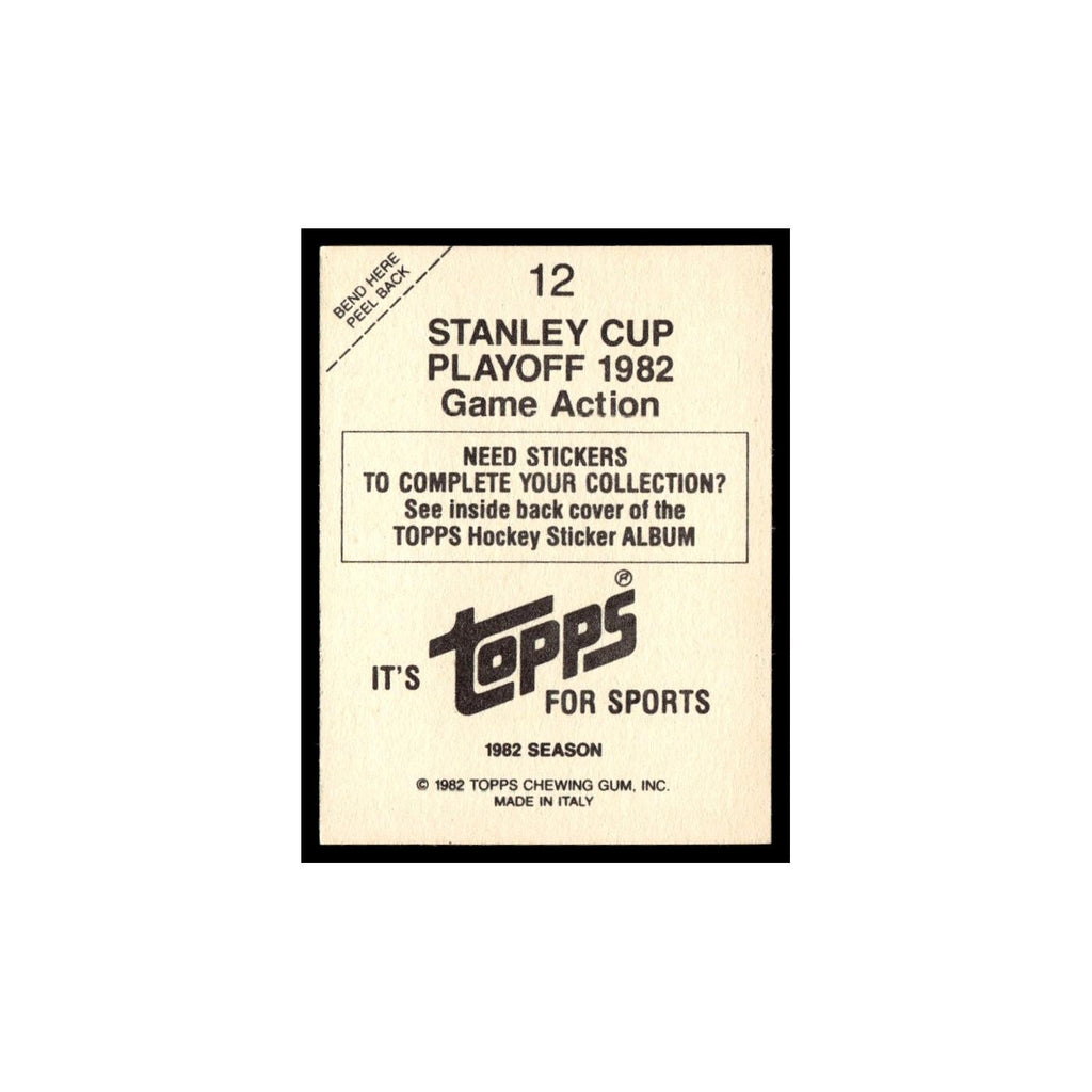 Stanley Cup Playoff Game Action 1982 Topps Stickers #12 Hockey Card EX